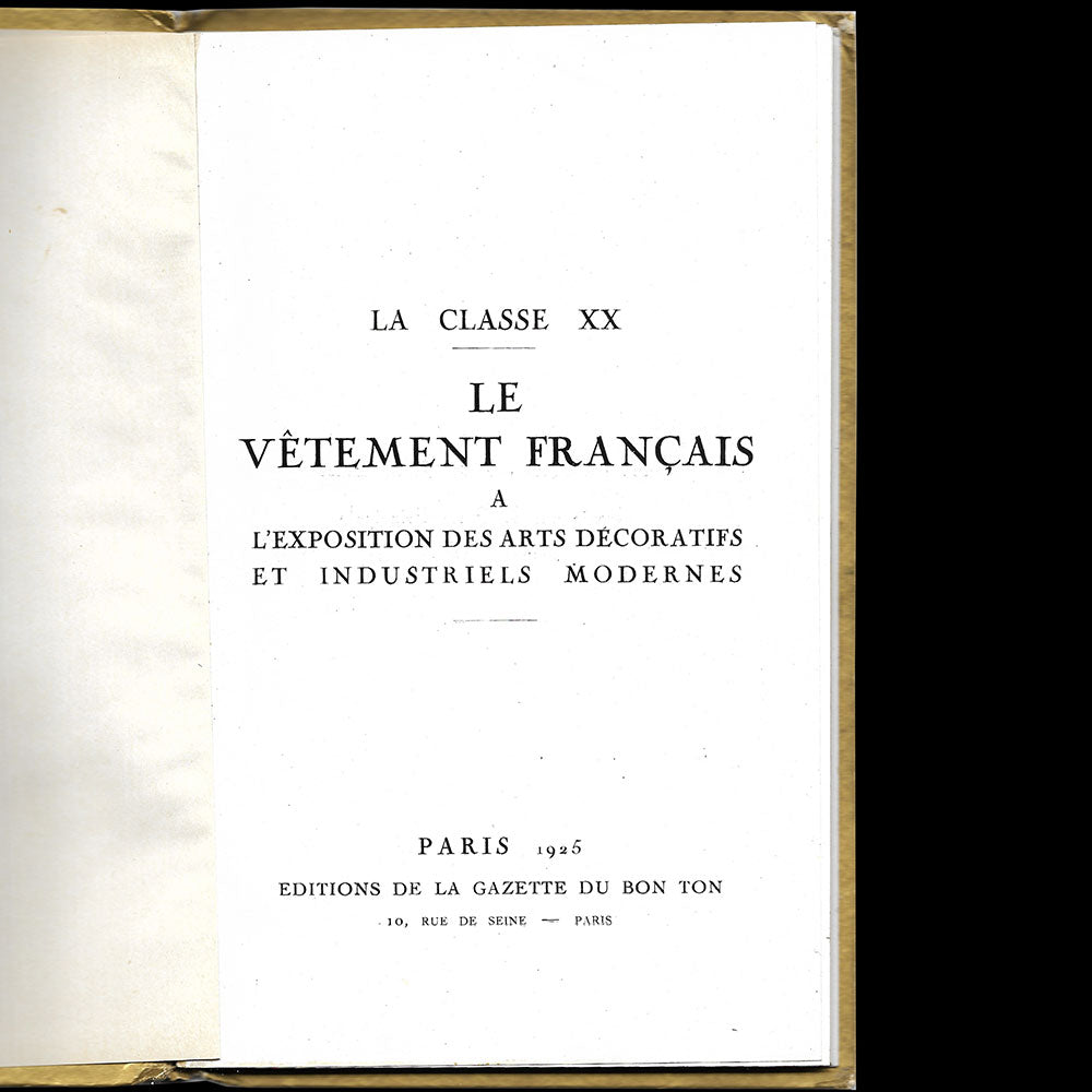 Le Vêtement Français à l'Exposition des Arts Décoratifs, Classe 20