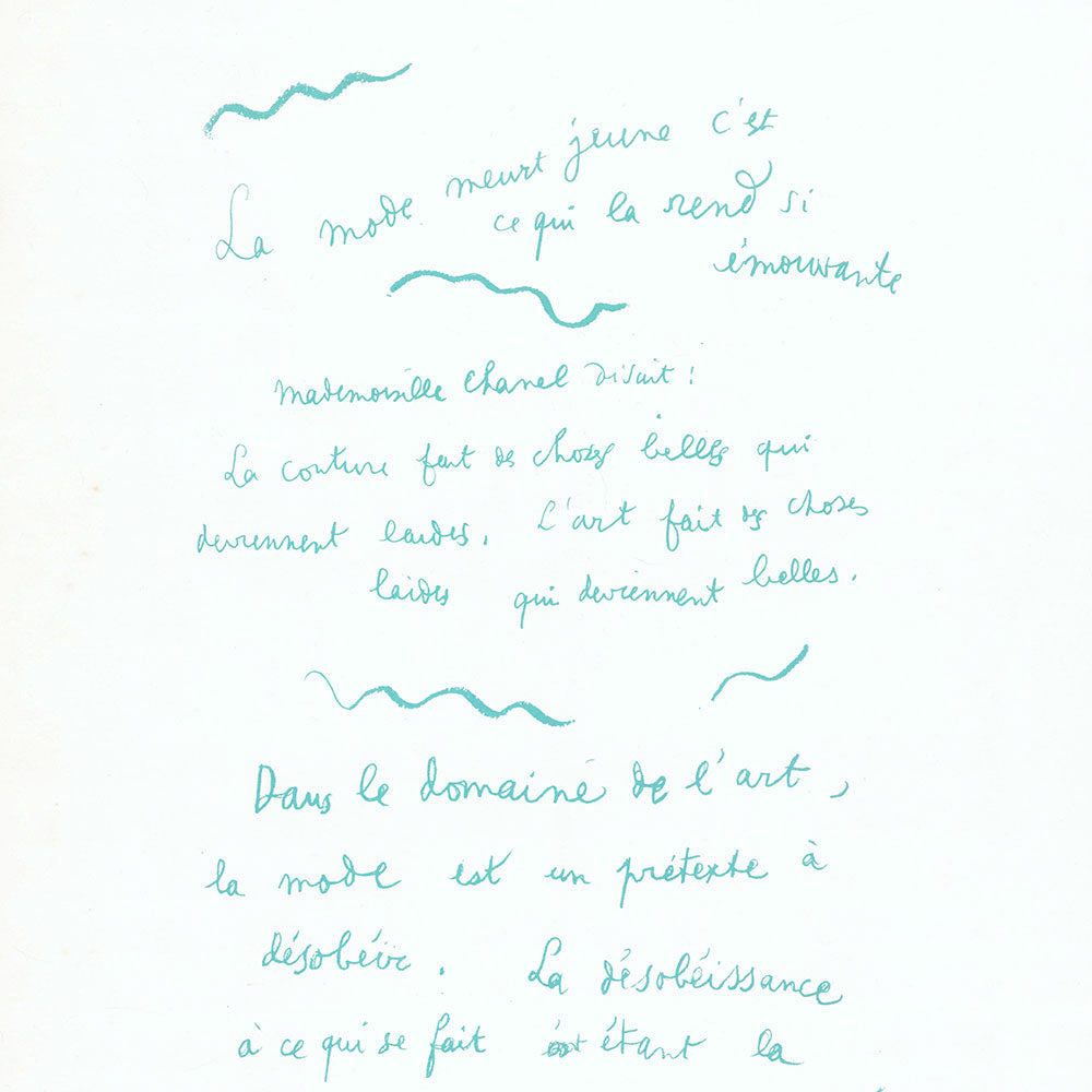 Jean Cocteau - La Mode meurt jeune, c'est ce qui la rend si émouvante (1959)