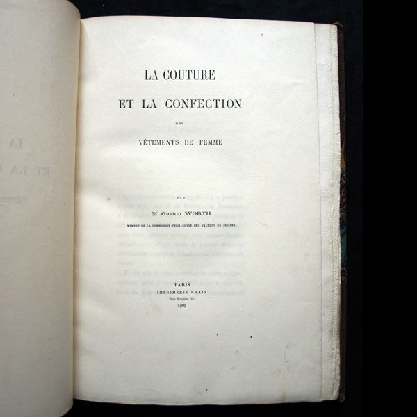 Worth - La Couture et la Confection des Vêtements de Femme, avec envoi de Gaston Worth (1895)