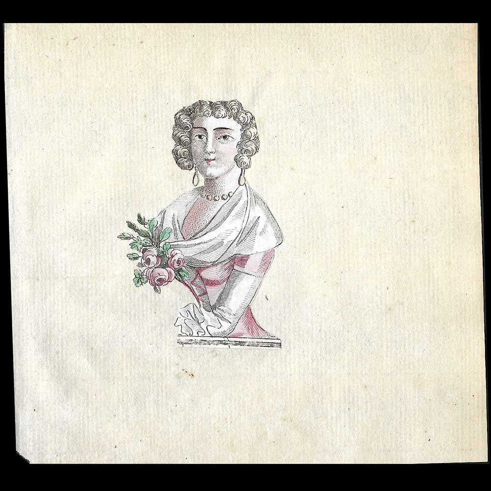 Réunion de 4 découpis de gravures de mode (circa 1780s)