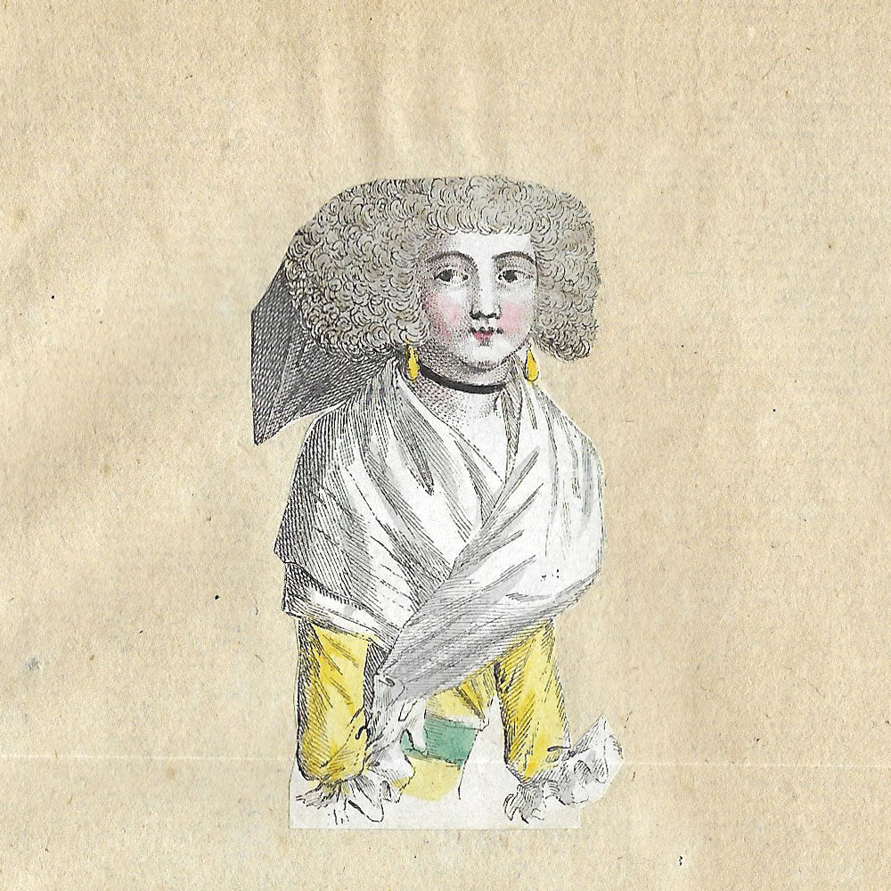 Réunion de 4 découpis de gravures de mode (circa 1780s)