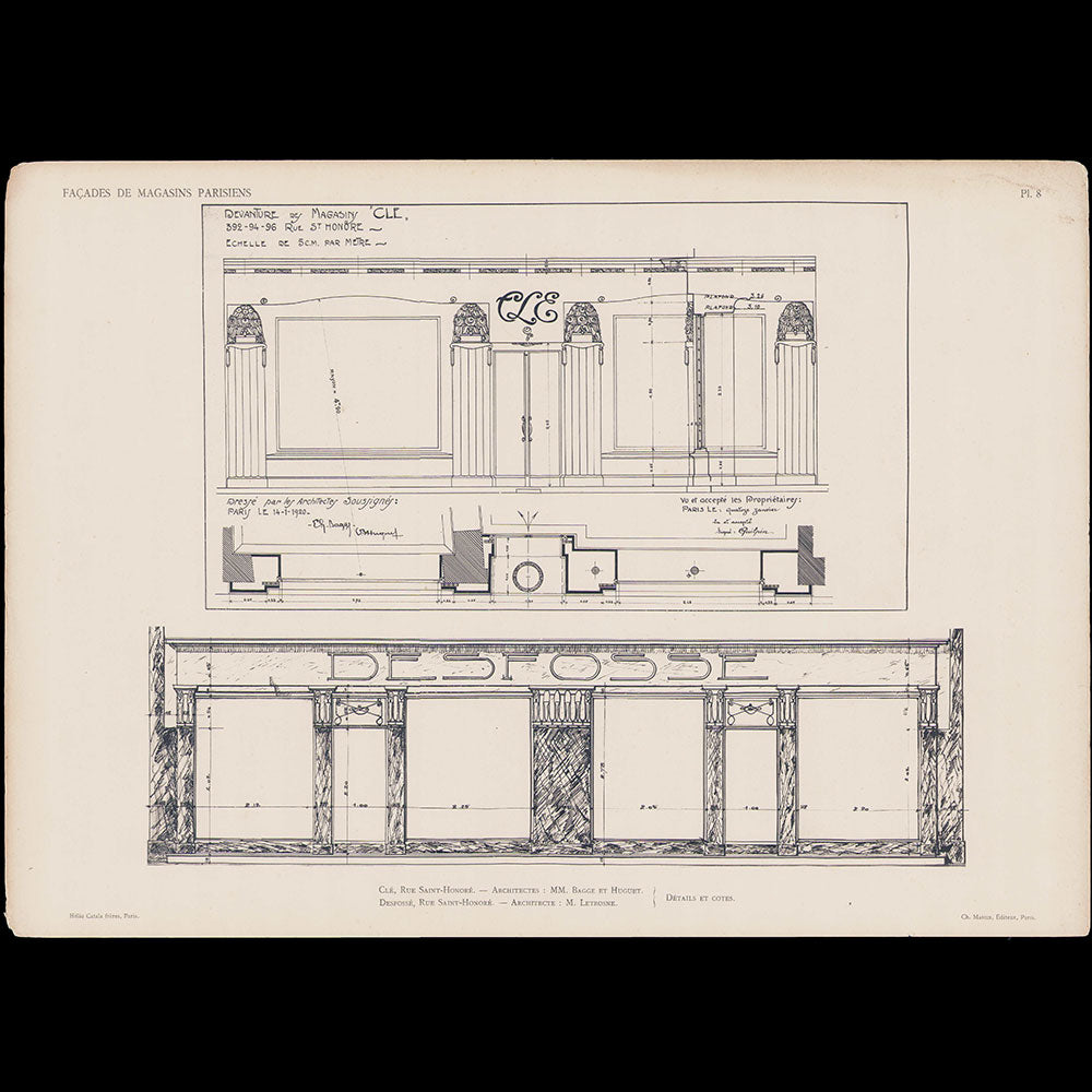 Desfossé - Façade du salon de coiffure, 265 rue Saint-Honoré à Paris (1921)