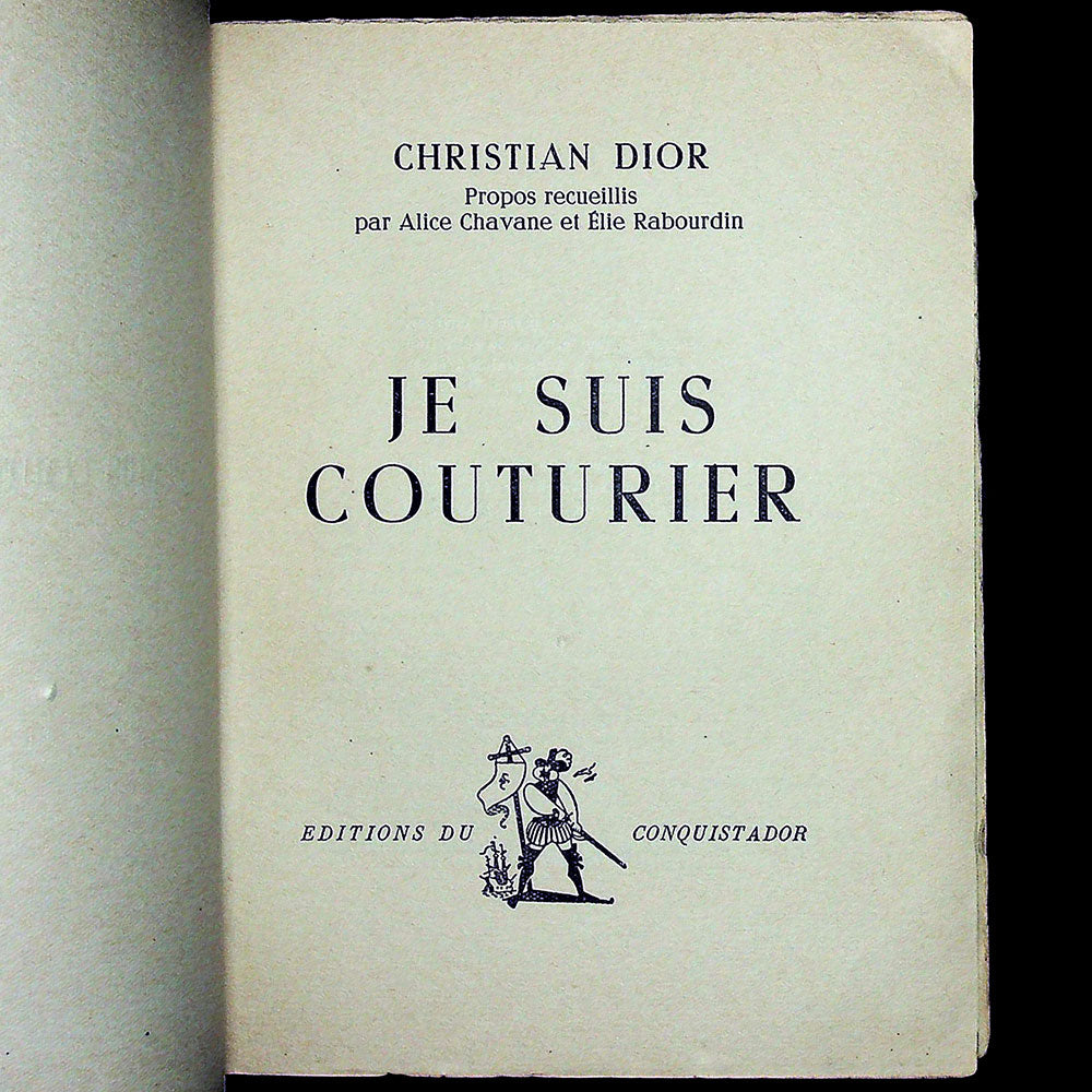 Je suis couturier, propos de Christian Dior (1951), exemplaire de service de presse