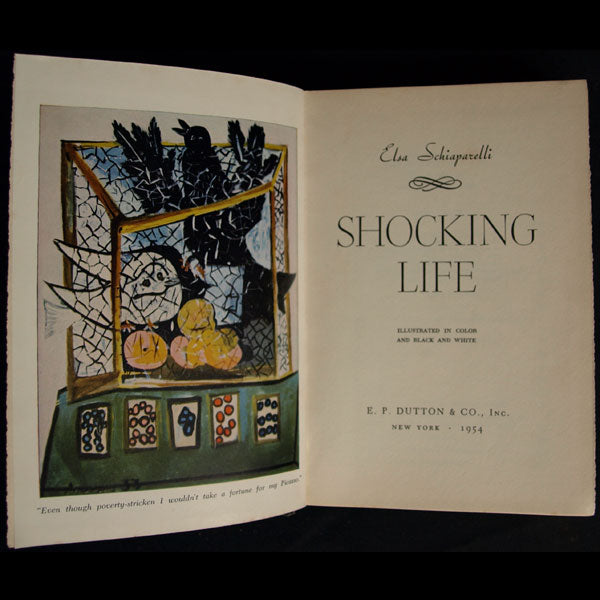 Shocking Life, by Elsa Schiaparelli, édition américaine, avec envoi de l'auteur (1954)