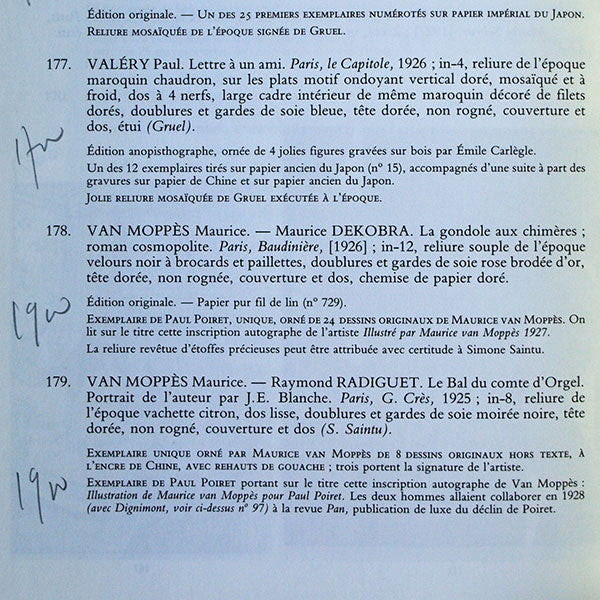 Poiret - Catalogue de la vente de la bibliothèque partielle de Paul Poiret (1987)