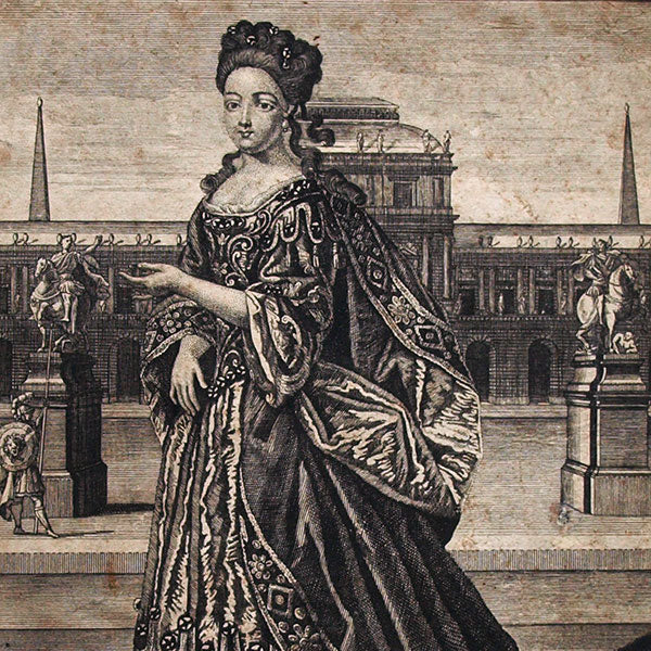 Portraits en mode, paire de gravures d'impératrices romaines d'après Mariette (circa 1690)