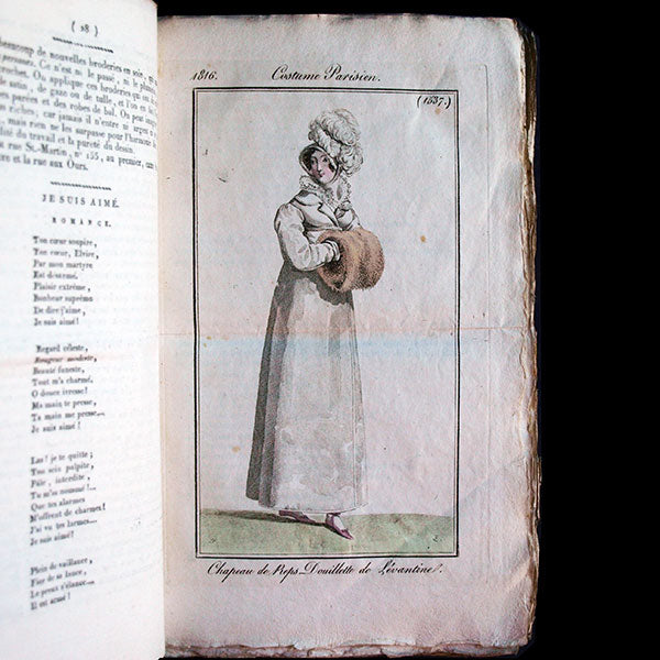 Le Journal des Dames et des Modes, Costumes Parisiens, réunion de 70 livraisons de la 20 et 21èmes années (1816-1817)