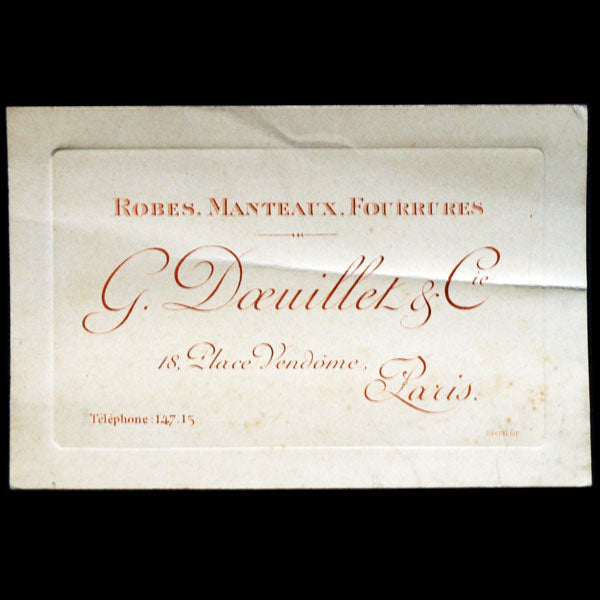 Doeuillet - Carte de la maison Doeuillet (circa 1910)