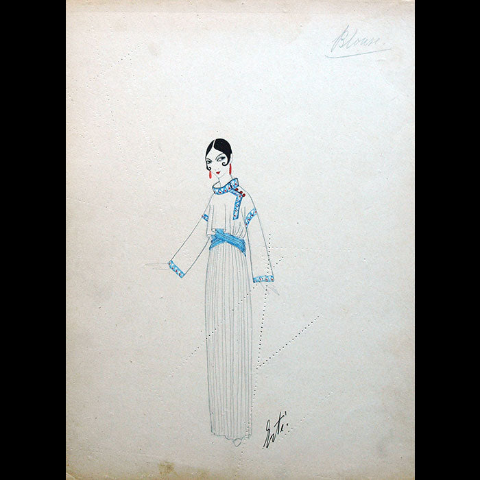 Poiret - Elégante à la blouse, dessin d'Erté (circa 1912-1913)