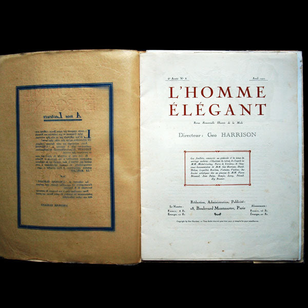 L'homme élégant, numéro spécial mariage (1922, avril)