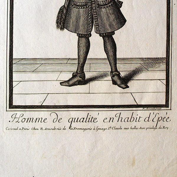 Homme de qualité en habit d'Epée, gravure d'Arnoult (circa 1680)