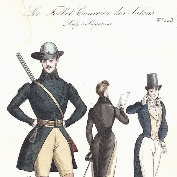 Le Follet, Courrier des Salons, 7 gravures de mode masculine (1832)