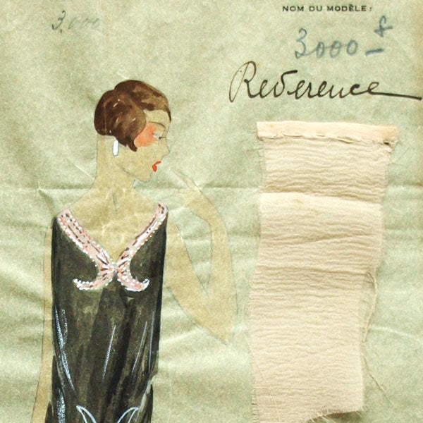 Dessin de la maison Lucien Lelong, modèle Révérence (circa 1925)