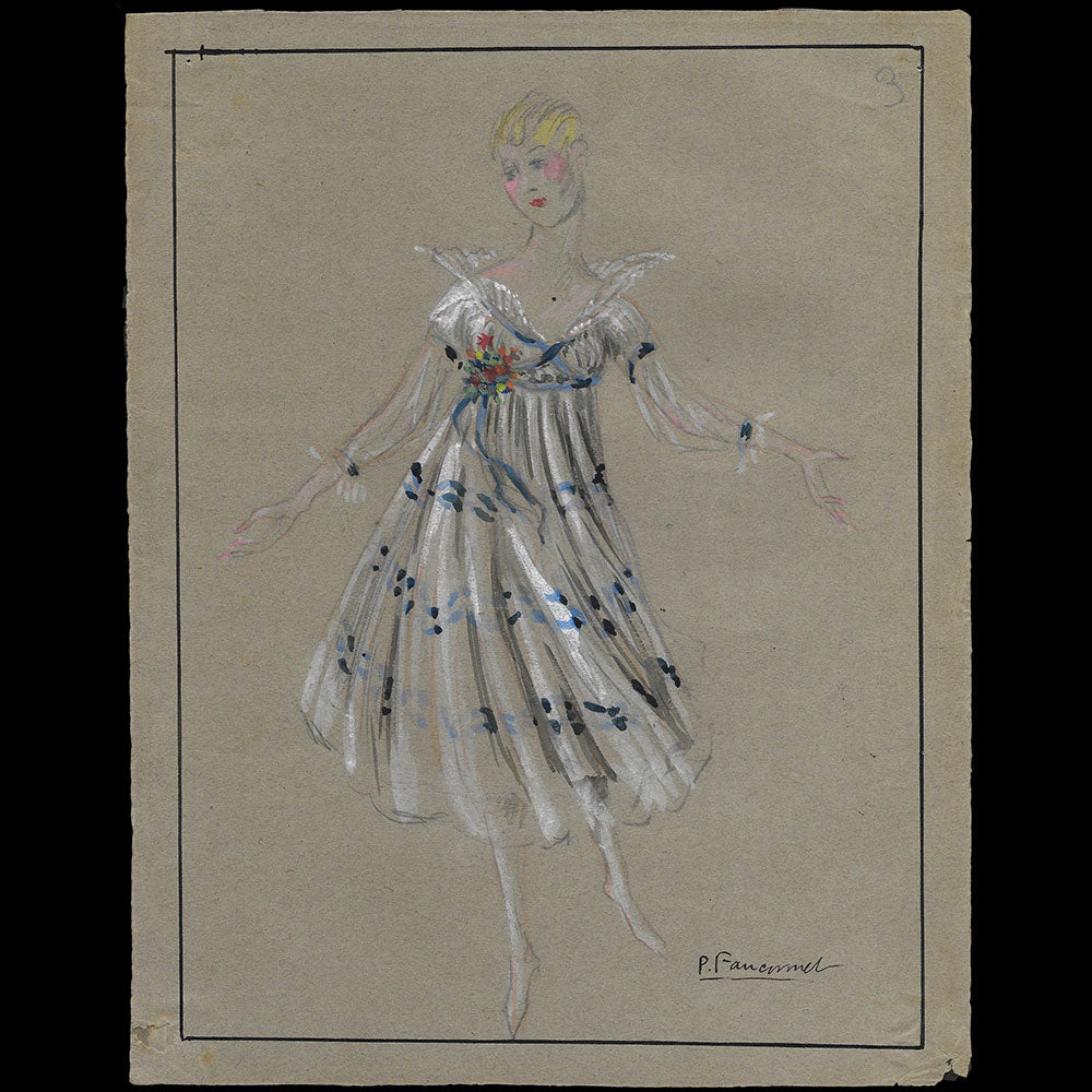 Poiret - Projet de robe par Guy Pierre Fauconnet (circa 1915-1920)