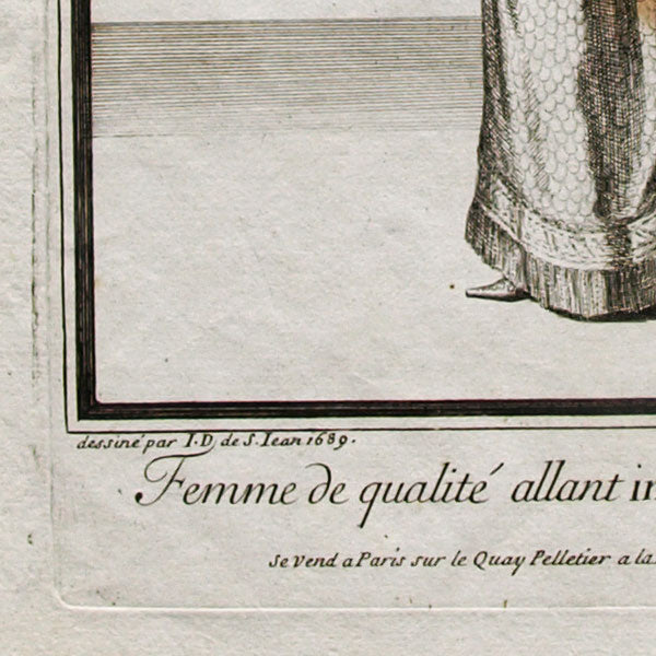 Franz Ertinger - Femme de qualité allant incognito par la ville, gravure d'après Jean Dieu de Saint-Jean (1689)