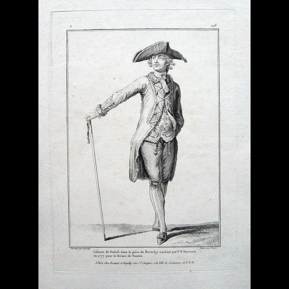 Gallerie des Modes et Costumes Français, gravure n° S 108, Costume de Stukeli (1779)