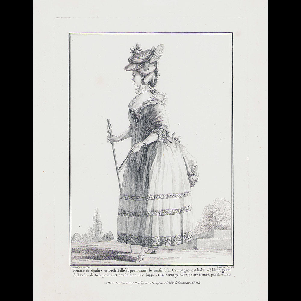 Gallerie des Modes et Costumes Français, 1778-1787, gravure n° G 40, Femme de Qualite en Deshabillé