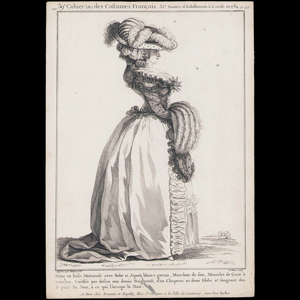 Gallerie des Modes et Costumes Français, 1778-1787 - réunion de 8 gravures par Watteau (1784-1785)