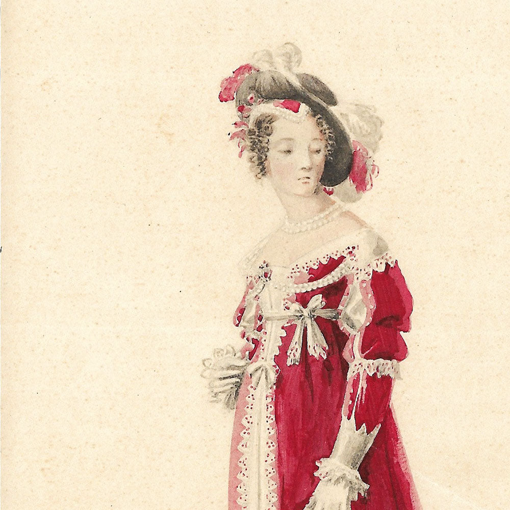 Auguste Garneray - Theodora, dessin du costume de Mme Belmont (1813)