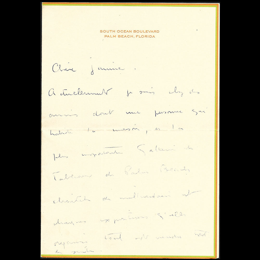 Givenchy - Lettre autographe signée adressée à Janine Janet (circa 1950s)