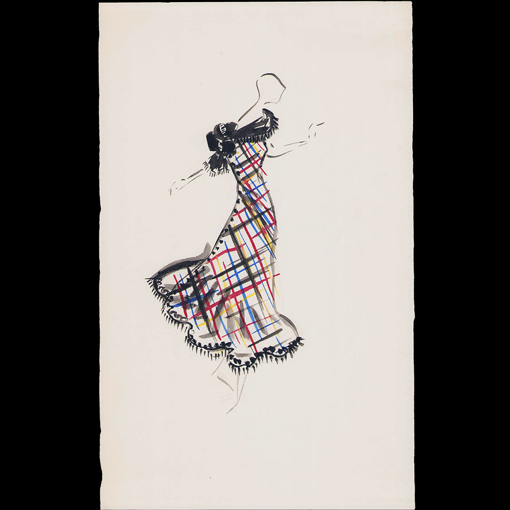 Jacques Heim - Dessin d'une robe du soir, circa 1950-1960