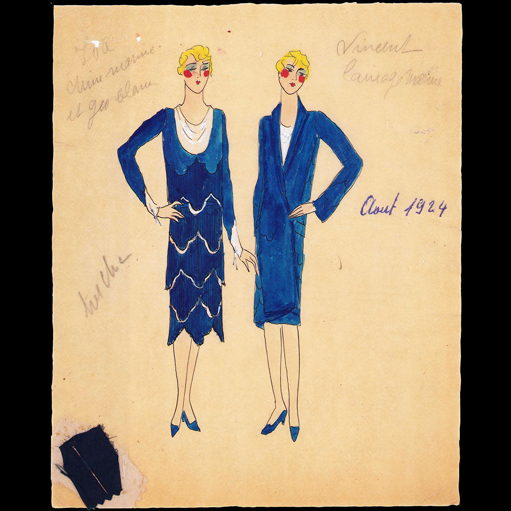 Jane - Dessin de la robe Très chic (1924)