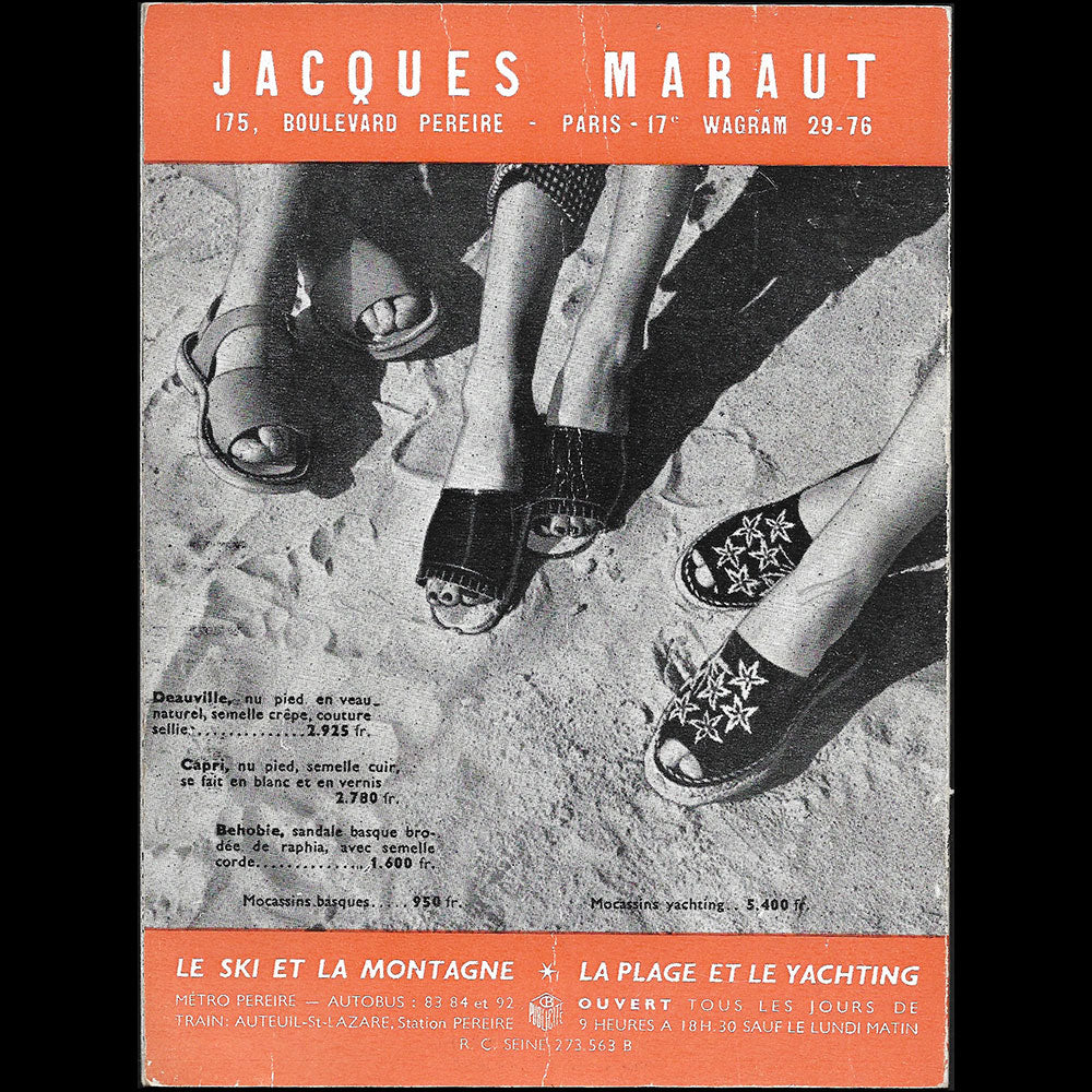 Jacques Maraut - Catalogue de vêtements de sport (1950s), couverture de René Gruau