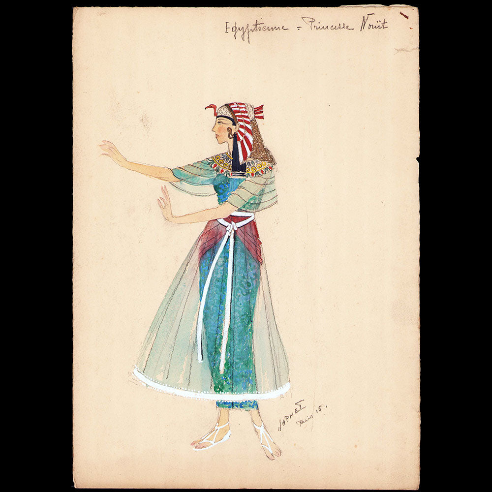 Japhet - Dessin d'un costume égyptien (1915)