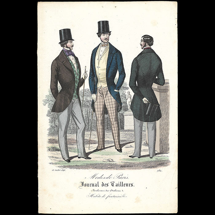 Modes de Paris, Journal des Tailleurs, gravure de mode masculine (1846)