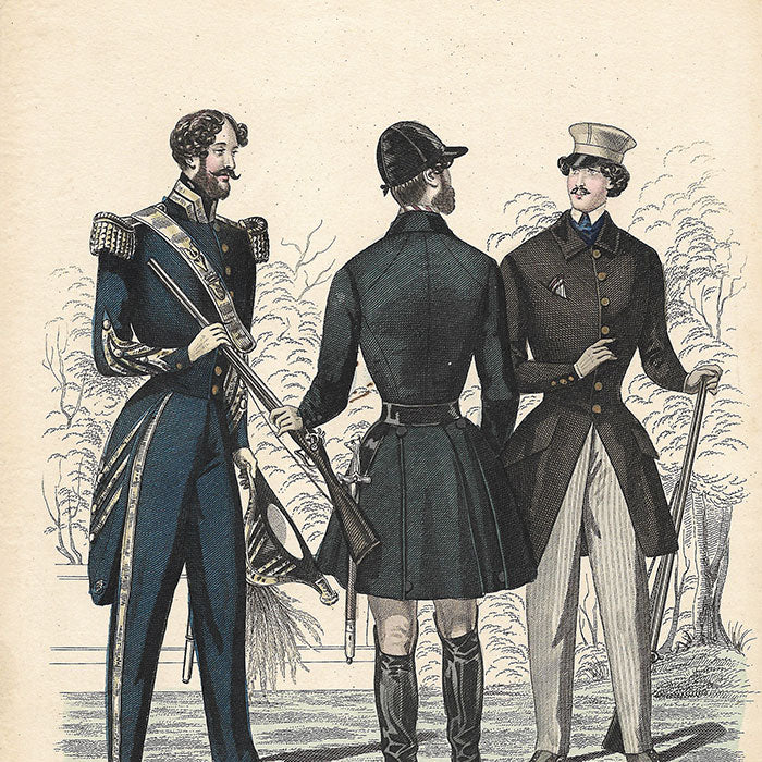 Modes de Paris, Journal des Tailleurs, gravure de mode masculine (1843)