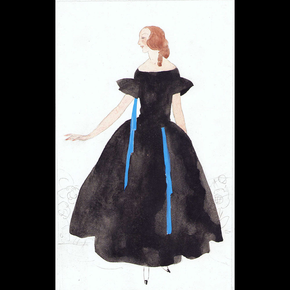 Robe, dessin de L'hom pour une revue de mode (1910s)