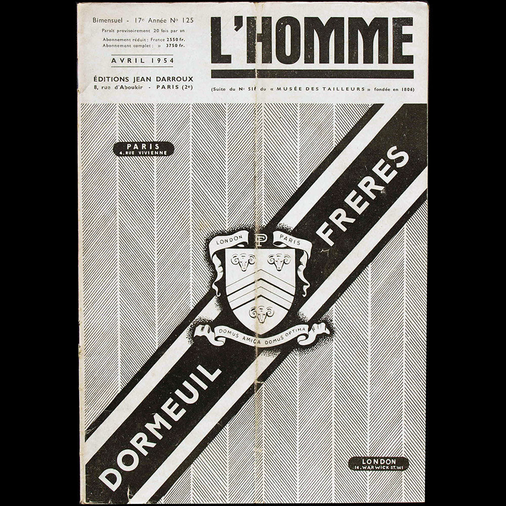 L'Homme n°125, avril 1954