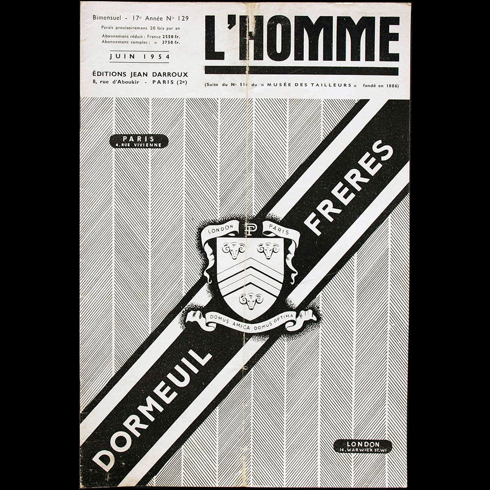 L'Homme n°129, juin 1954