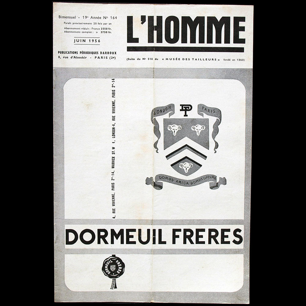 L'Homme n°164, juin 1956