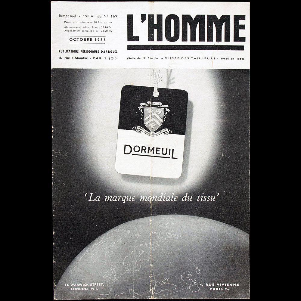 L'Homme n°169, octobre 1956