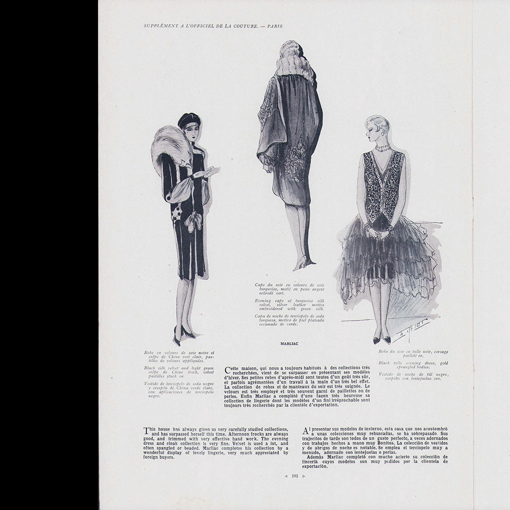 L'Officiel de la mode et de la couture de Paris, Supplément de juillet 1927