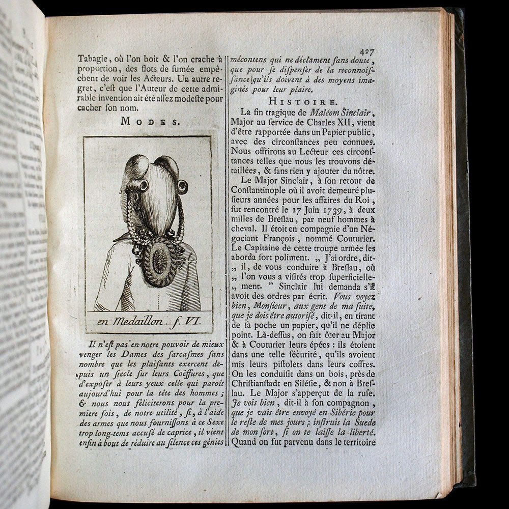 La Feuille sans Titre - Réunion des 181 première livraisons, seize gravures de coiffures 1777