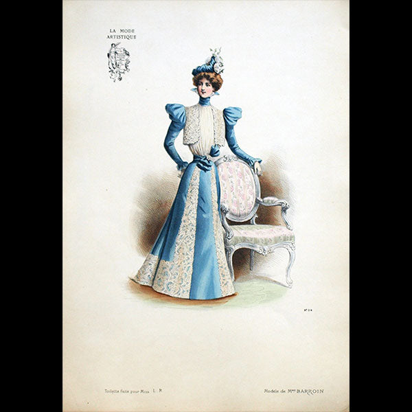 Barroin - Toilette faite pour Miss L. R., gravure de La Mode Artistique (1896)