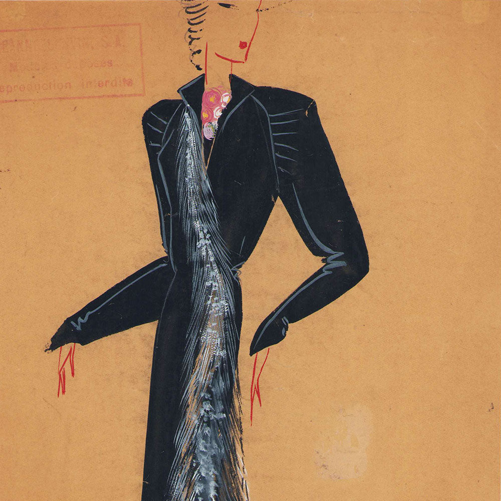 Jeanne Lanvin - Dessin du modèle Dauphin, 1936