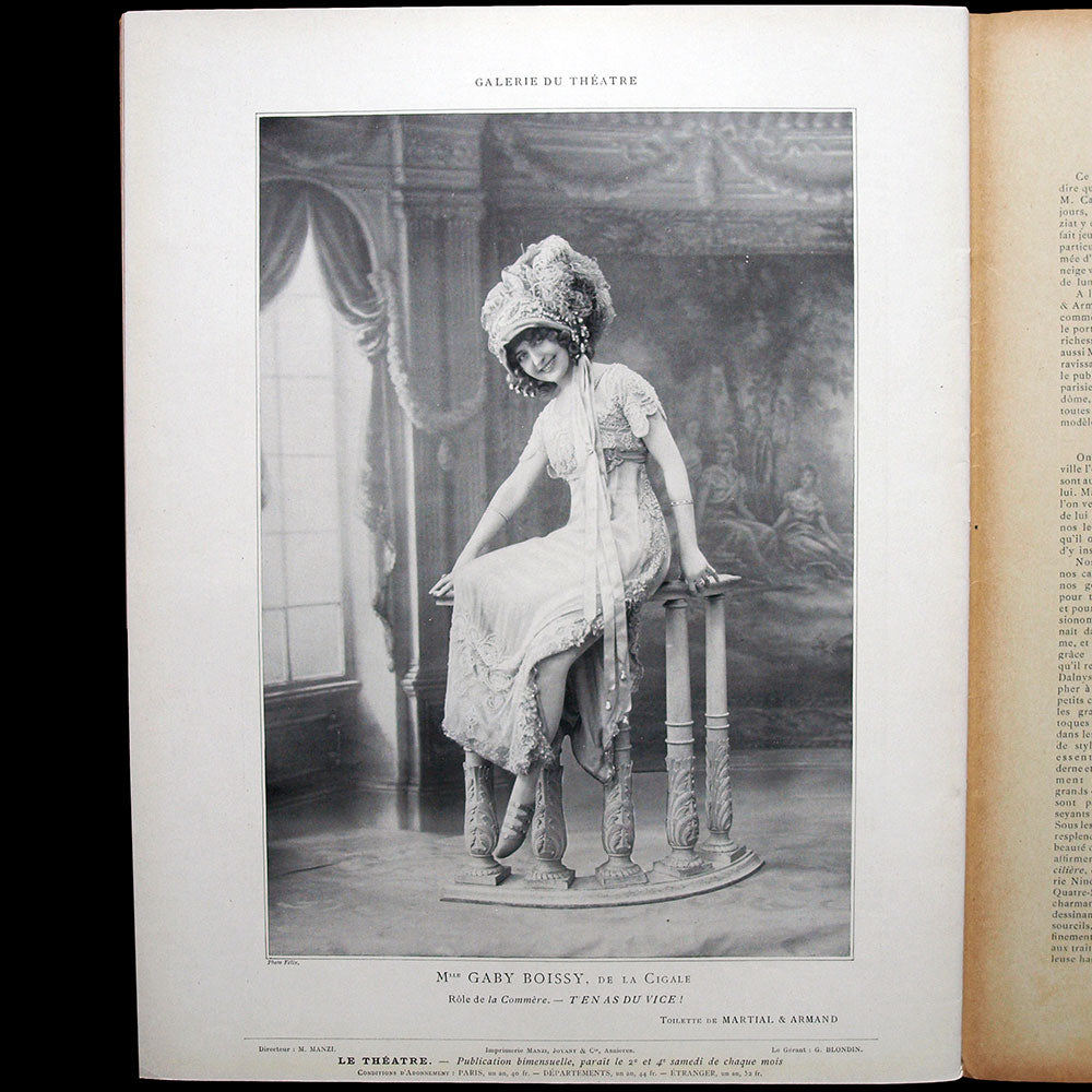 Le Théâtre (15 novembre 1910), Eve Lavalière en Poiret par Sem