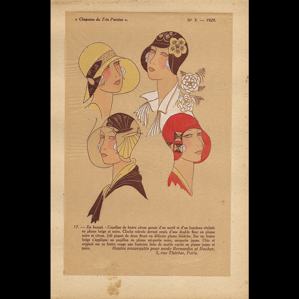 Les Chapeaux du Très Parisien, n°3, automne 1929