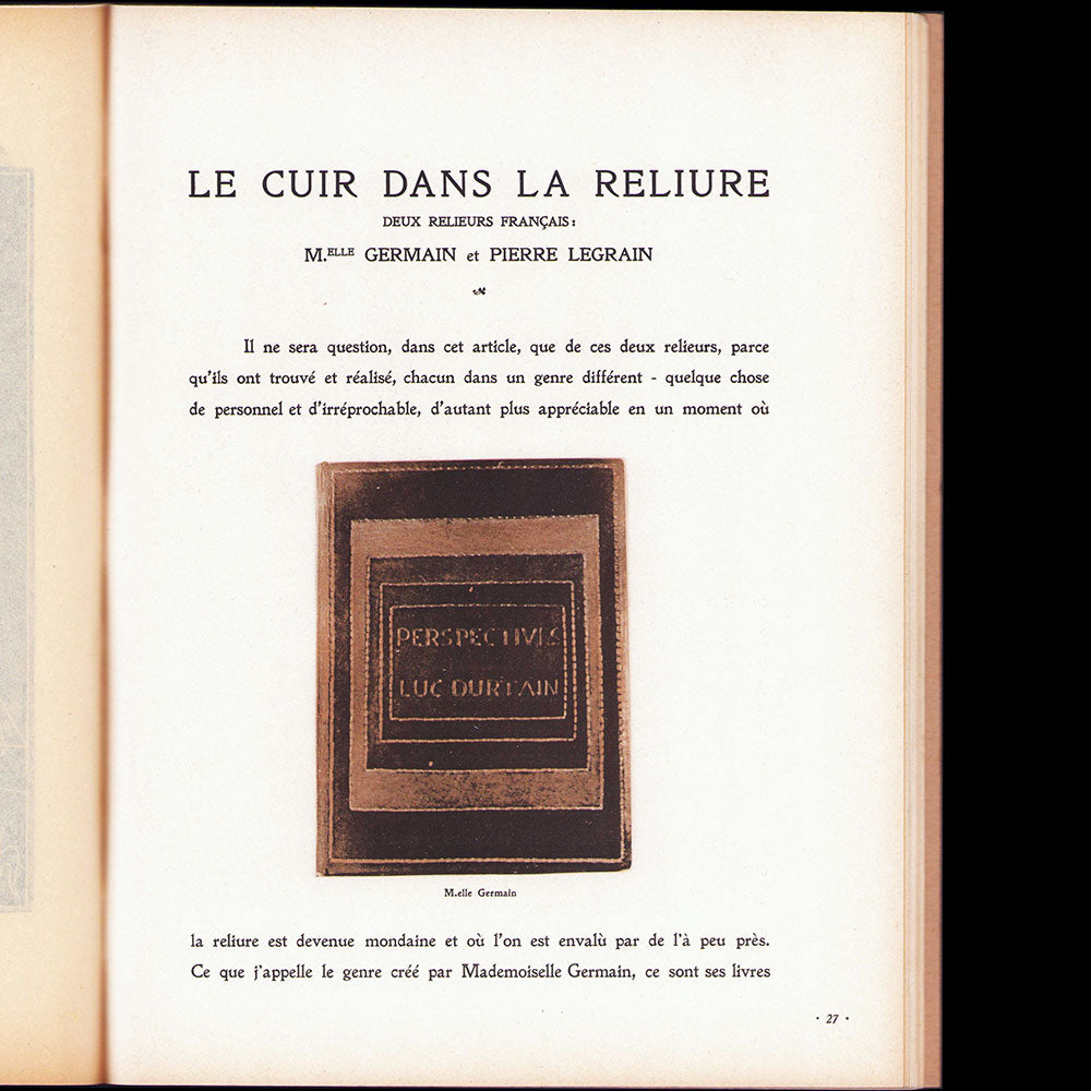 Les Cuirs Artistiques, n°1, avril 1927