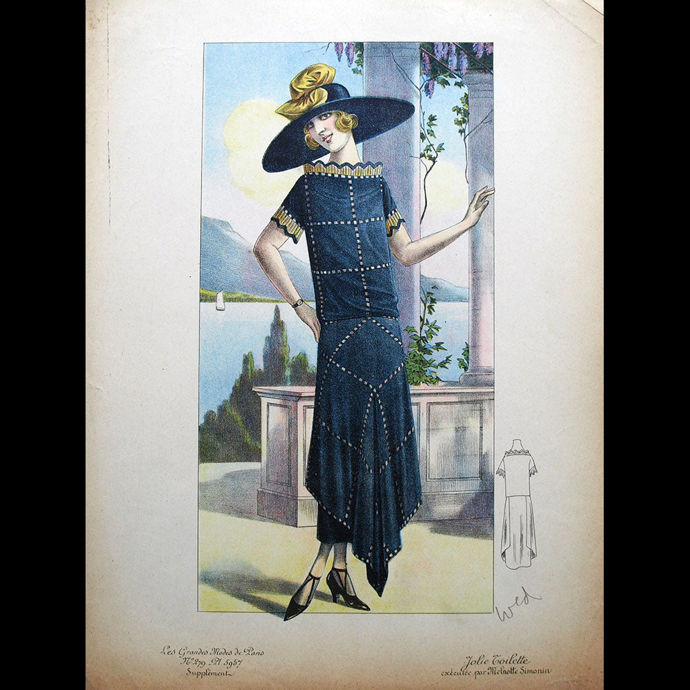 Melnotte Simonin - Toilette, gravure des Grandes Modes de Paris (circa 1924)