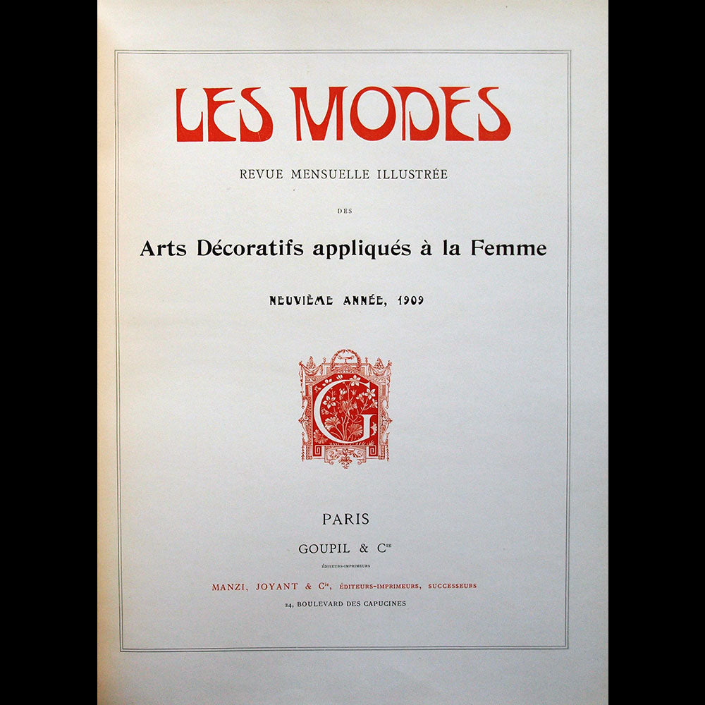 Les Modes - Réunion des 12 numéros de l'année 1909