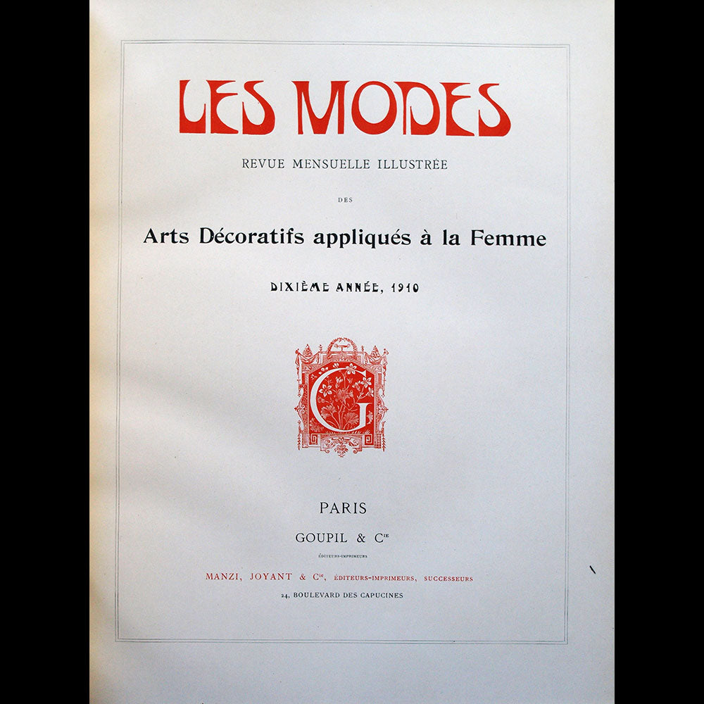 Les Modes - Réunion des 12 numéros de l'année 1910