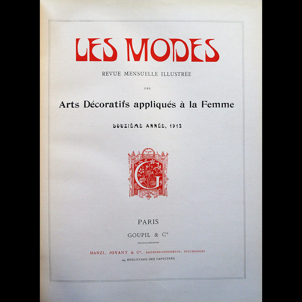 Les Modes - Réunion des 12 numéros de l'année 1912