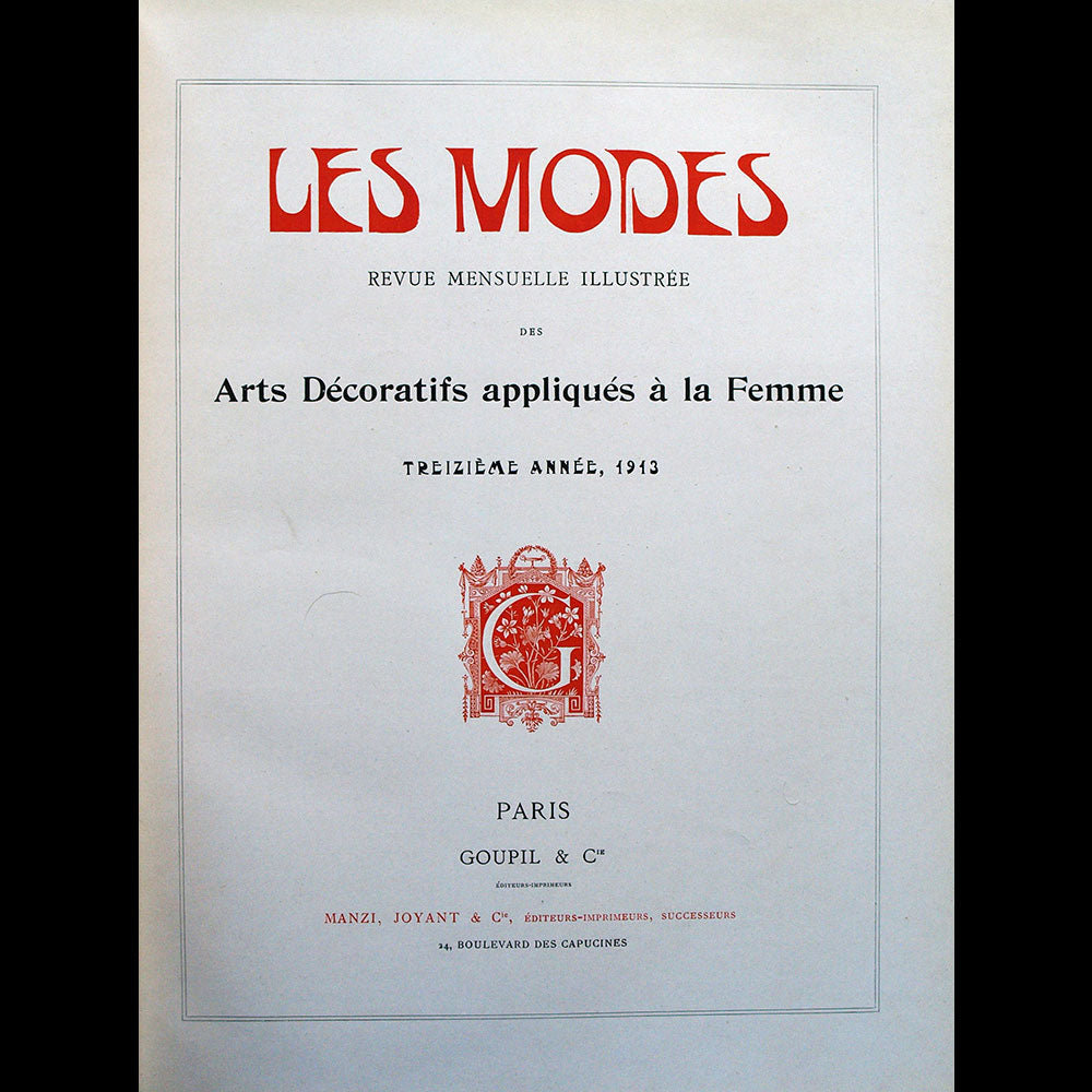 Les Modes - Réunion des 12 numéros de l'année 1913