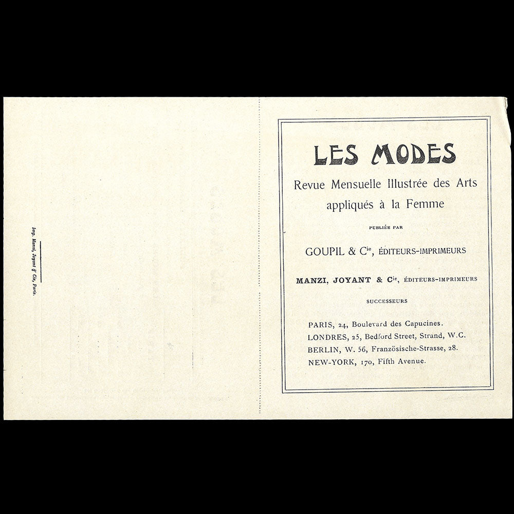 Les Modes - Document de présentation et d'abonnement (1902)