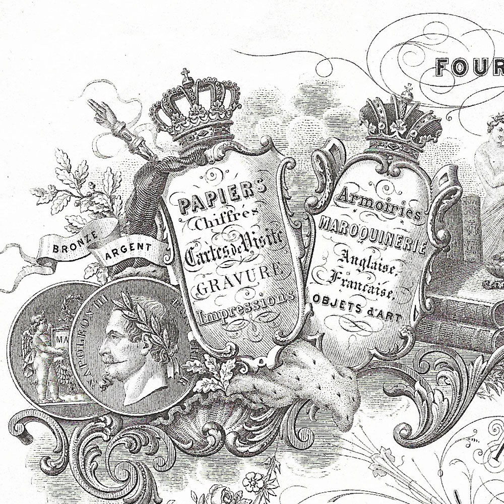 Facture de la Maison Maquet, graveur, 10 rue de la Paix à Paris (1875)