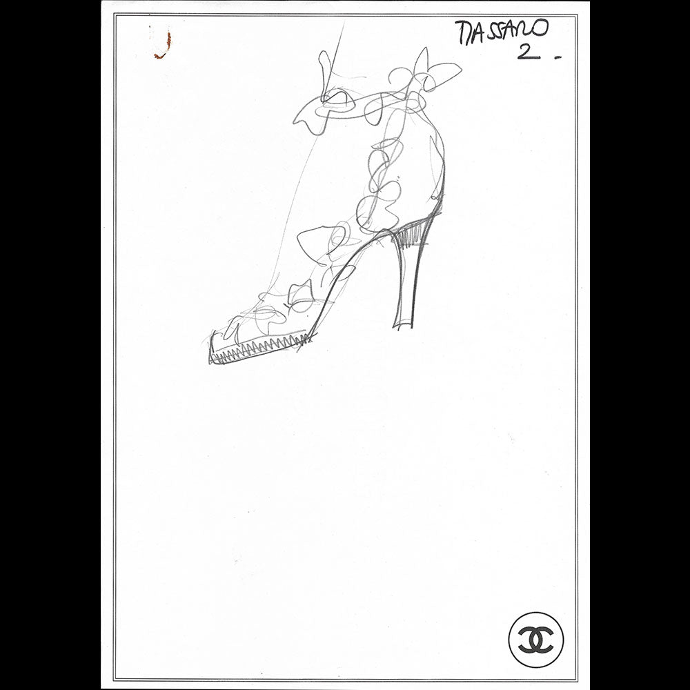 Chanel -  Dessin d'une chaussure pour une collection haute-couture (circa 1990s)